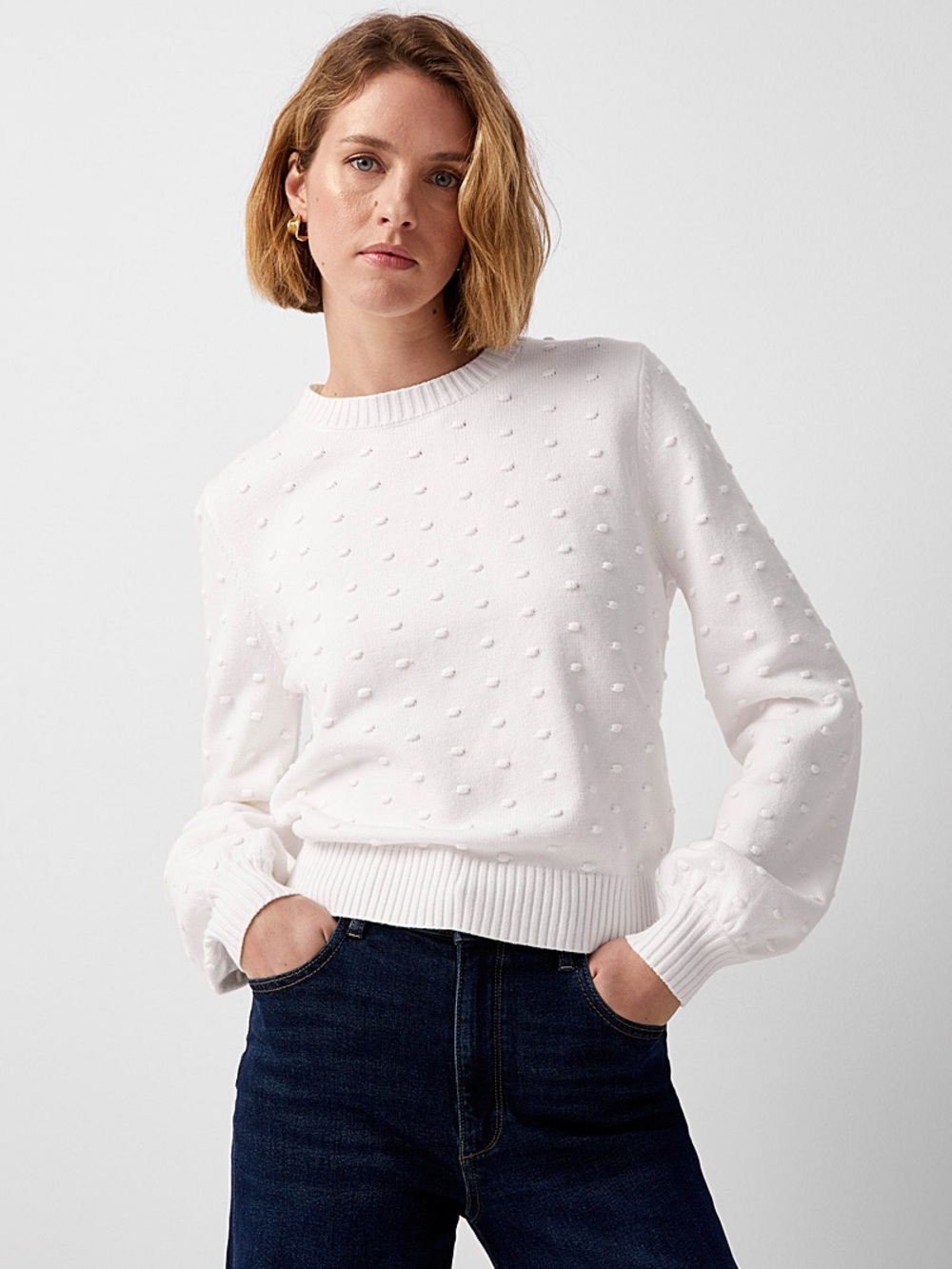 Twik for Simons Grey Popcorn Sweater, size XL